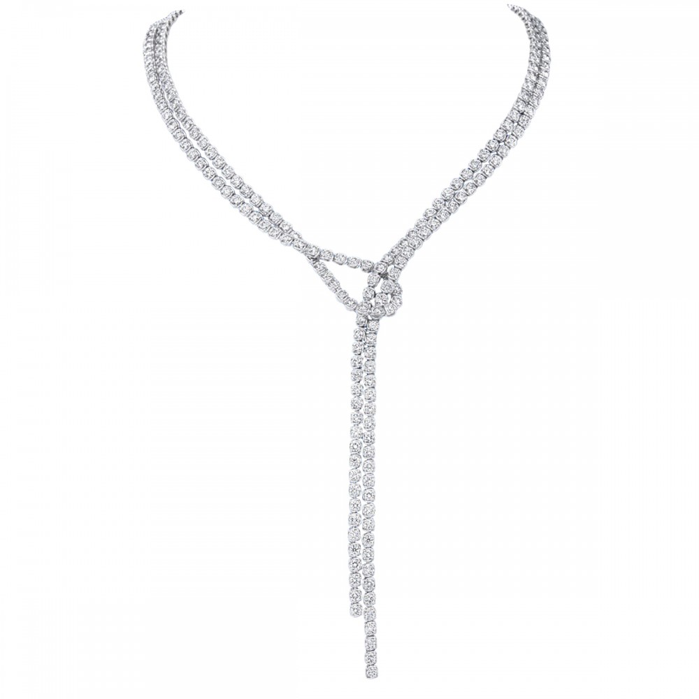 18K Diamond Knot Necklace